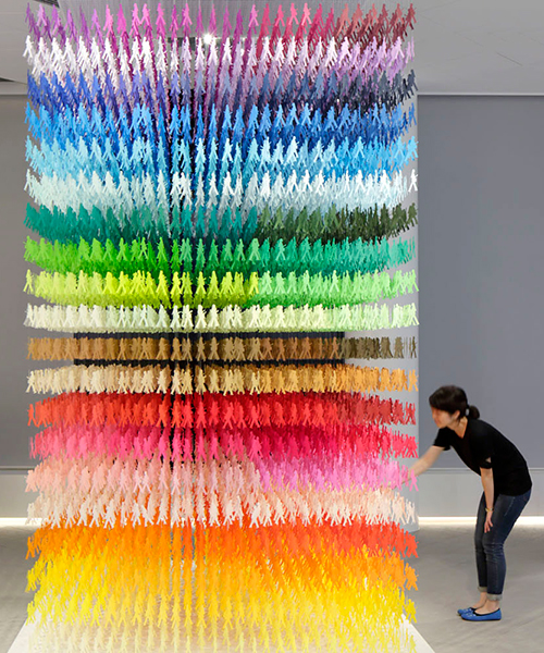 emmanuelle moureaux layers 18,000 paper silhouettes in 100 different colors