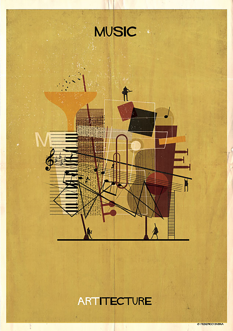 federico babina imagines 10 expressive art forms as architectural inventions