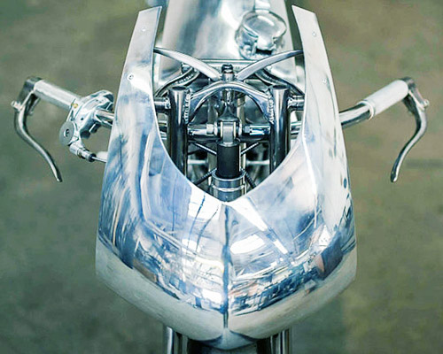 hazan motorworks supercharged ironhead motorcycle is sculpturally driven