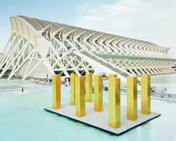 heinz mack sets 'the sky over nine columns' within calatrava's city of arts and sciences