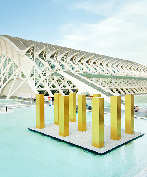 heinz mack sets 'the sky over nine columns' within calatrava's city of arts and sciences