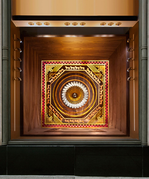 levi van veluw carves giant view boxes for Hermès new york window display