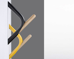 achodoso estudio's in_tube wall hook is an arc of color frozen in time