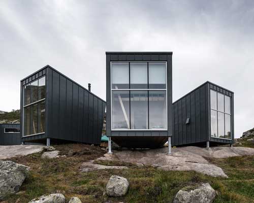 KOKO architects constructs mountain lodges along a hiking trail in norway