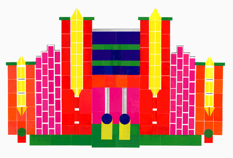 mai li bernard builds brutalist architectural compositions from colored sticky notes