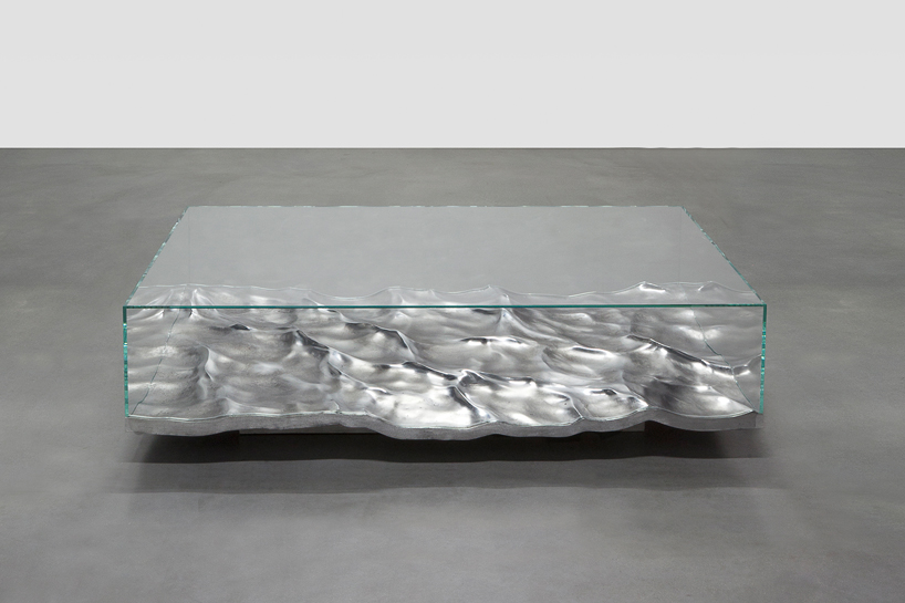 mathieu lehanneur liquid marble aluminium tables carpenters workshop gallery designboom