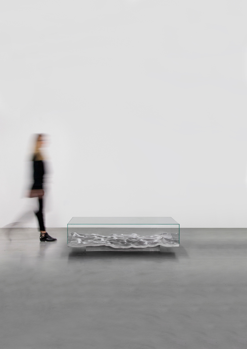 mathieu lehanneur liquid marble aluminium tables carpenters workshop gallery designboom