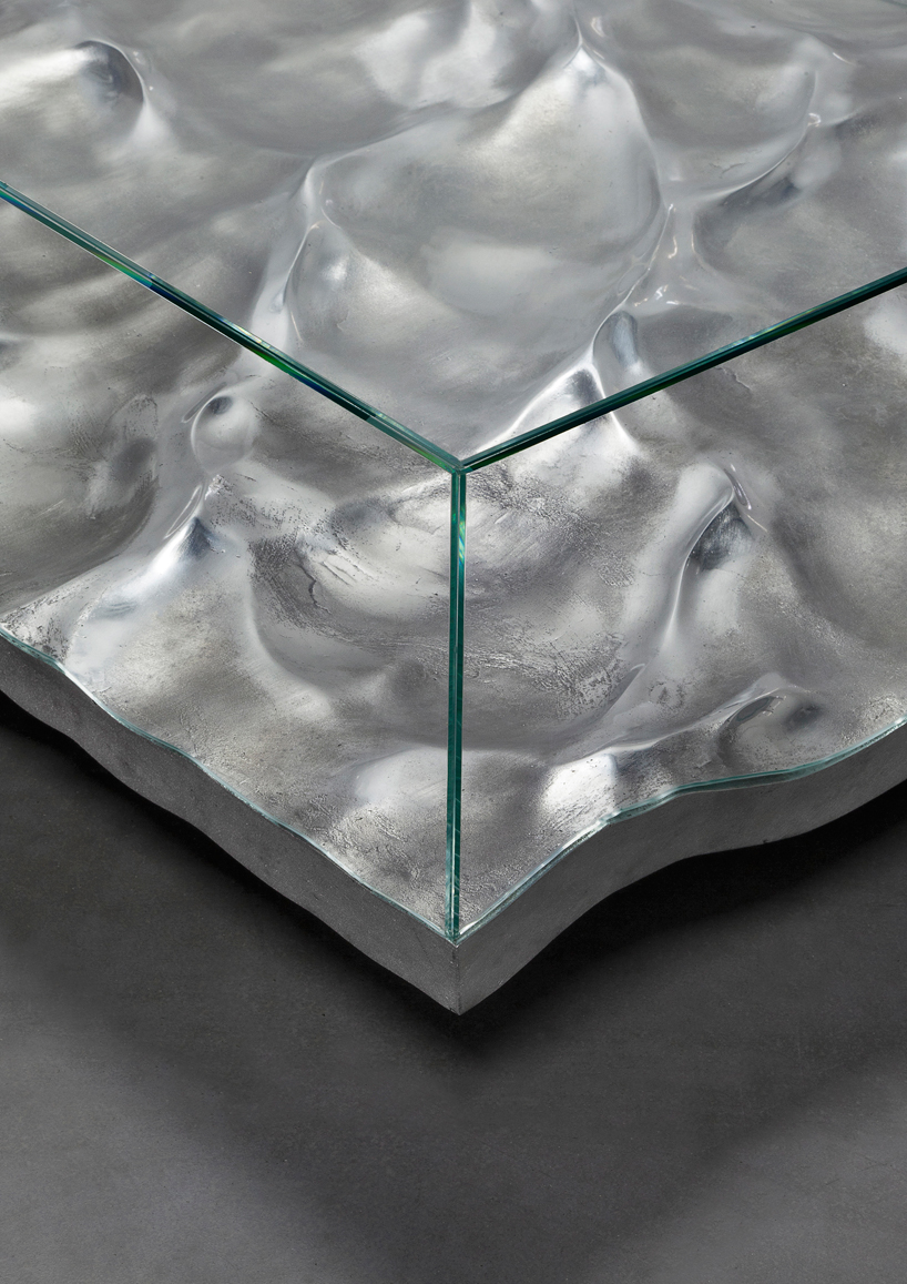 mathieu lehanneur liquid marble aluminium tables carpenters workshop gallery designboom