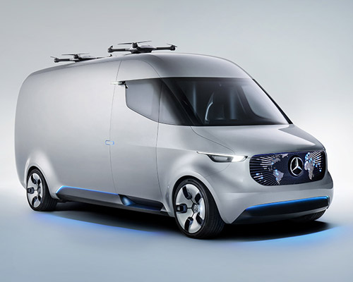 mercedes-benz delivers electric vision van installed with rooftop drones