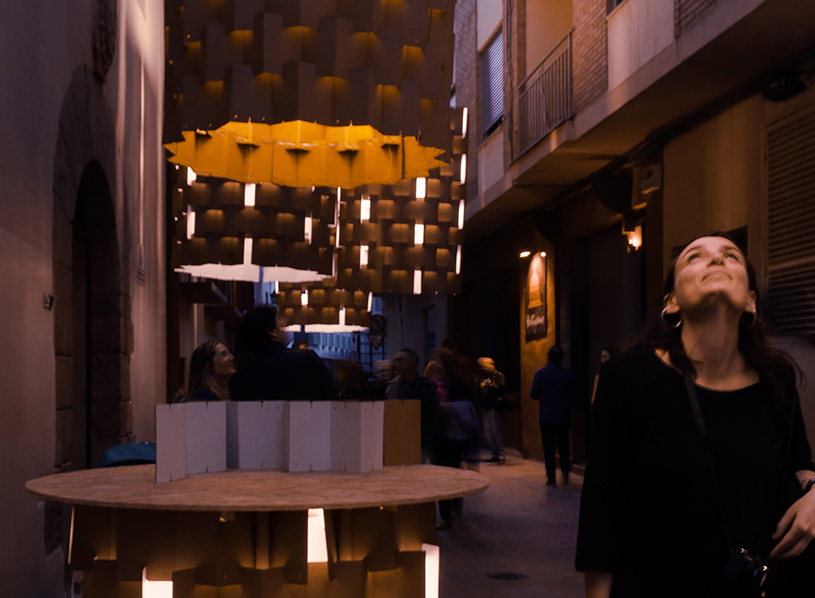 nituniyo + memosesmas craft cardboard lanterns to float above the streets of castellón