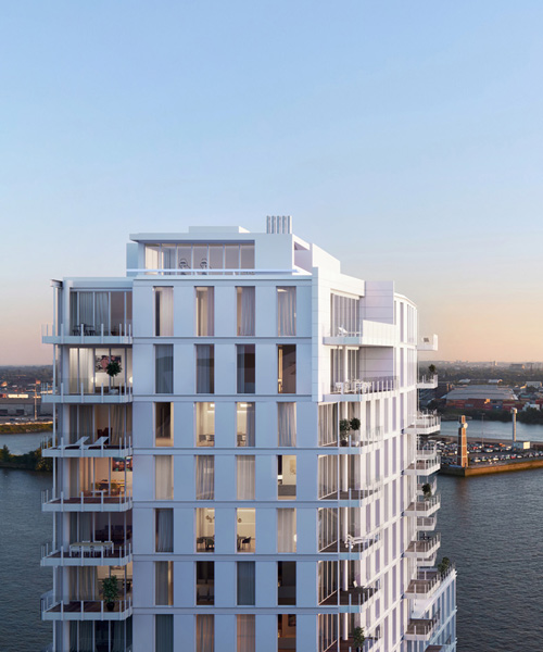 richard meier plans tower with luxury apartments and offices overlooking hamburg