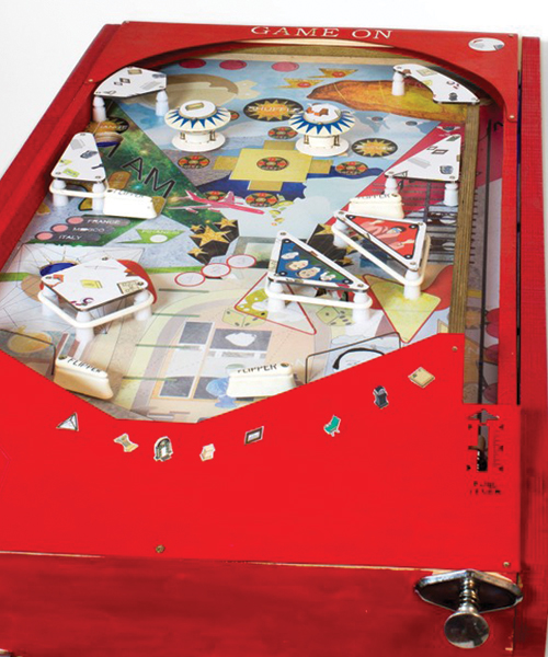 sabrina morreale's pinball machine contains an architectural landscape