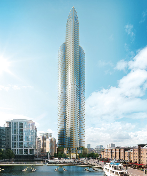 spire london by HOK set to be the tallest residential skyscraper in western europe