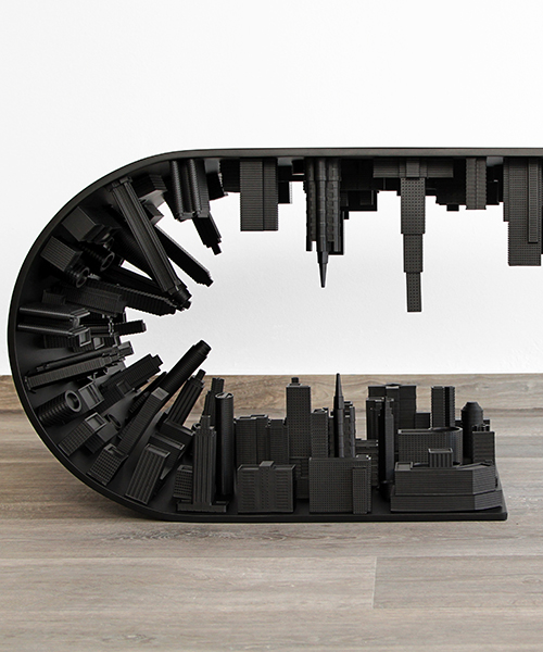 stelios mousarris continues to bend reality with all-black matte 'wave city' table
