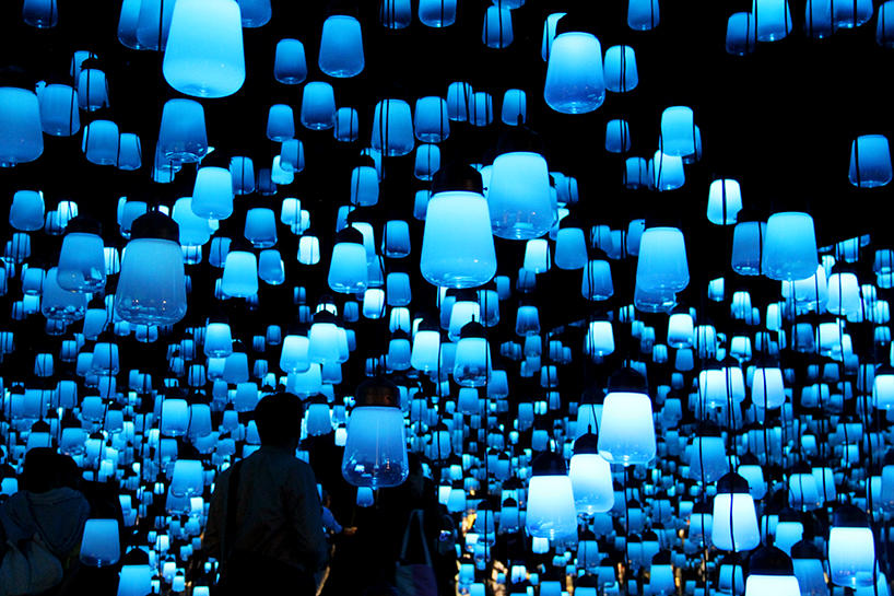 teamlab forest of resonating lamps maison et objet paris installation designboom