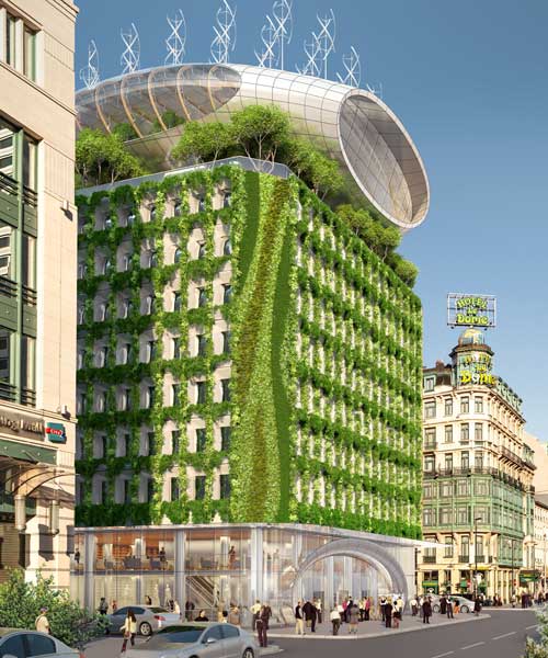 vincent callebaut proposes to clad brussels' botanic center with densely planted façades