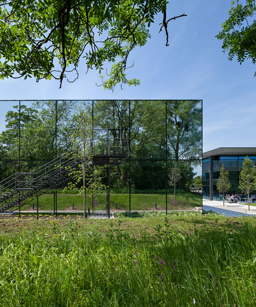 wilkinson eyre adds to dyson campus with mirrored research and development building