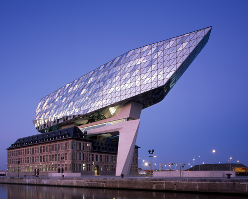 zaha hadid architects completes antwerp's new port house in belgium