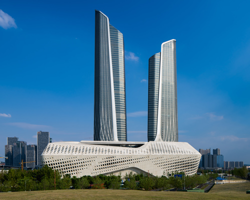 nanjing international youth culture centre by zaha hadid architects nears completion