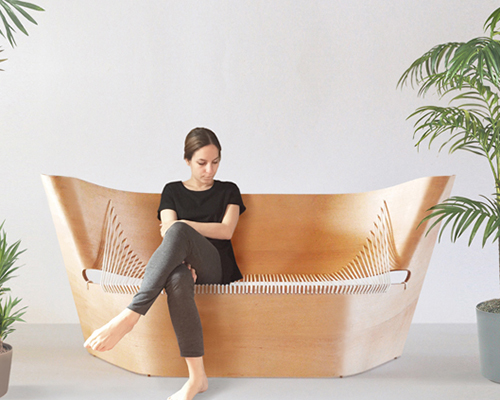 ákos huber subtly blends elegance and dominance for 'wing sofa'