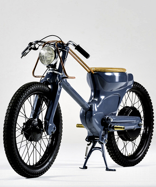 deus electric custom motorcycle is highlighted with copper