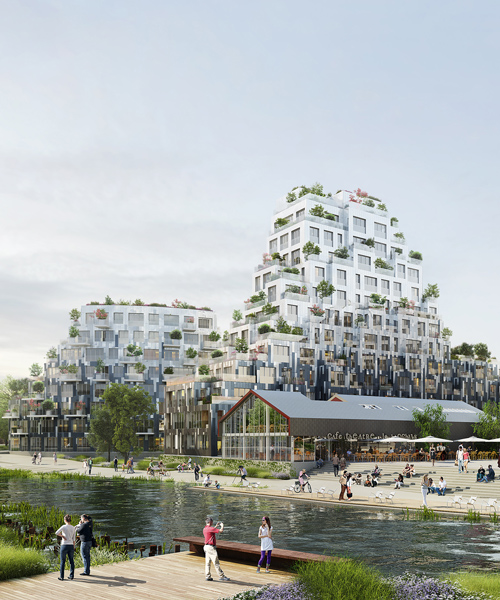 MVRDV designs rennes residential complex with façades that reference rock formations