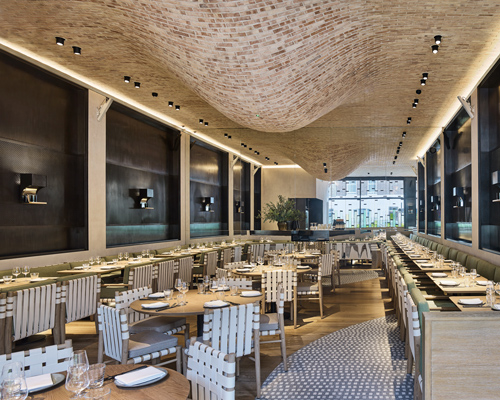 AMA's fucina restaurant in london features a bulbous brick ceiling