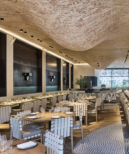 AMA's fucina restaurant in london features a bulbous brick ceiling