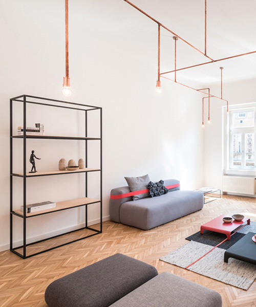 copper and home: batlab remodels house with web-lights in budapest