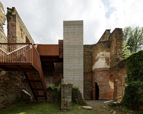 binario architects inserts pathway into villers abbey visitor center