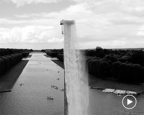 dramatic drone video documents the building of olafur eliasson's waterfall at versailles