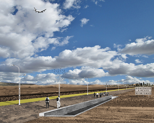 espacio cero suggests an 'invisible wall' of industry for US-mexico border
