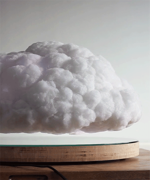 floating cloud speaker creates a levitating lightning storm in your home