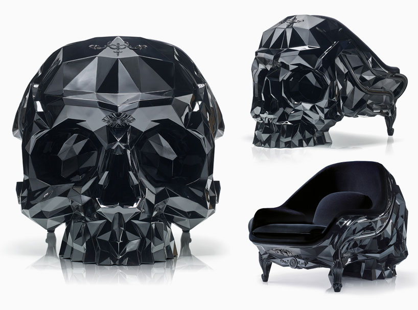 Black crystal skull armchair new arrivals