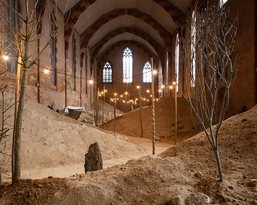 hans op de beeck stages a magical 'garden of whispers' within a french gothic church