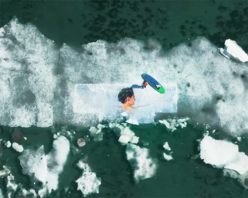 hula paints a larger-than-life ice mural in the canadian arctic