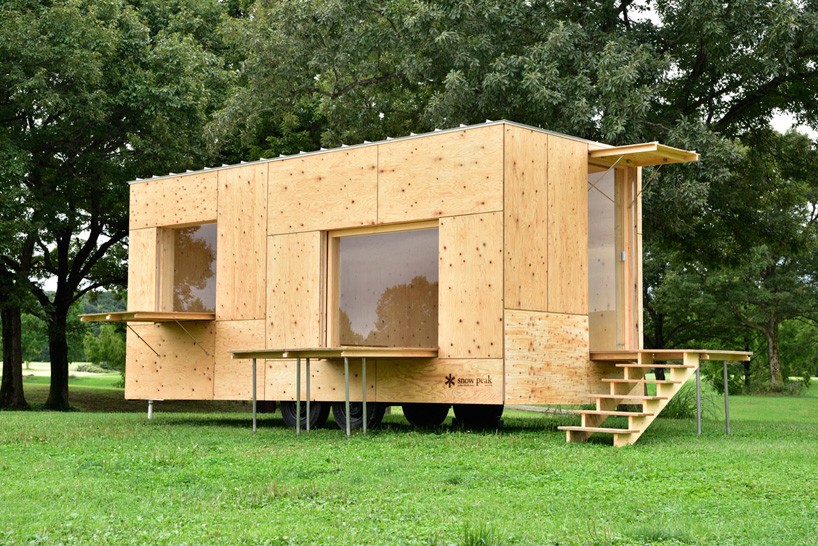 kengo kuma develops timber mobile home for a nomadic lifestyle