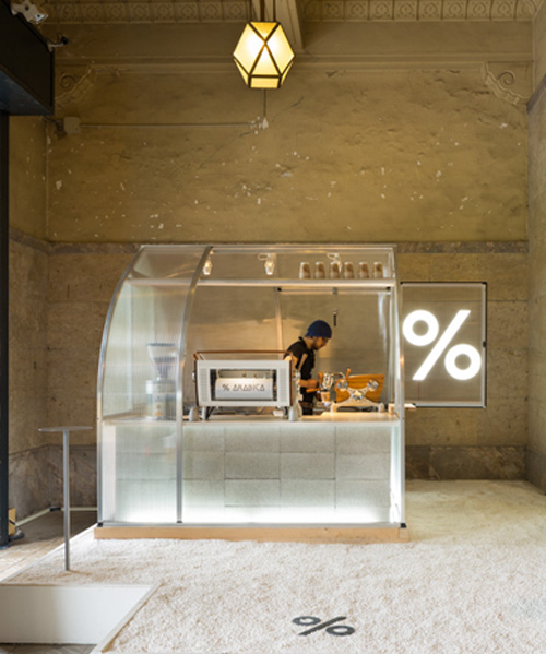 PUDDLE constructs translucent makeshift coffee kiosk in kyoto