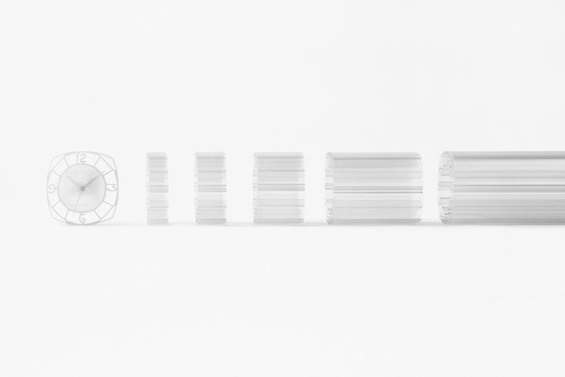 nendo's 'slice of time' installation literally cuts a few seconds off your day