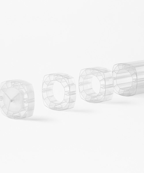 nendo's 'slice of time' installation literally cuts a few seconds off your day