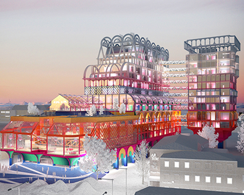 träbågen culture center by space popular illuminates skellefteå in sweden