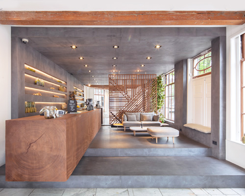 standard studio plays with contrasts inside cold pressed juicery in amsterdam