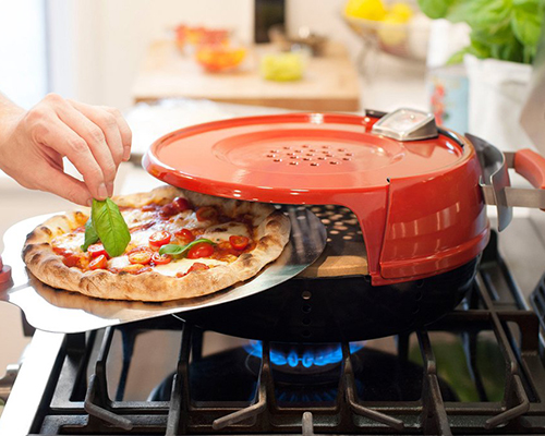 pizzeria pronto stovetop pizza oven cooks gourmet meals in six minutes