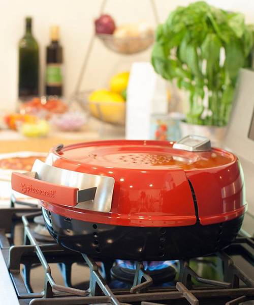 pizzeria pronto stovetop pizza oven cooks gourmet meals in six minutes