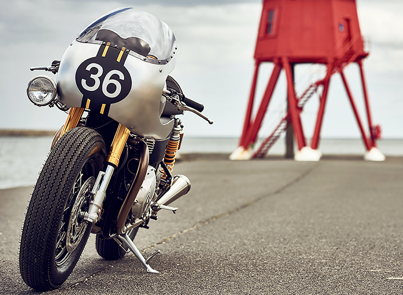 triumph barbour thruxton R motorycle designboom