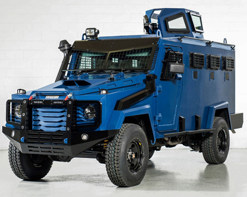 INKAS bulletproof hudson APC is a toyota land cruiser with a turret