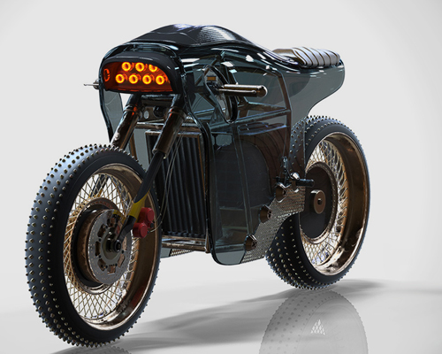 sinister electric café racer features burning hot headlamps