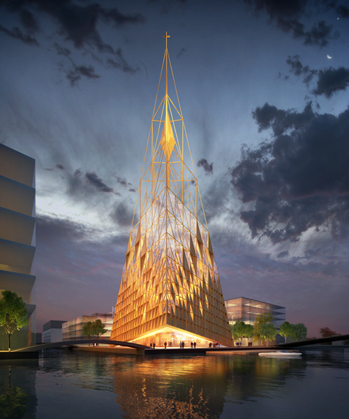 architects of invention reveal copenhagen church renovation with fractal envelope