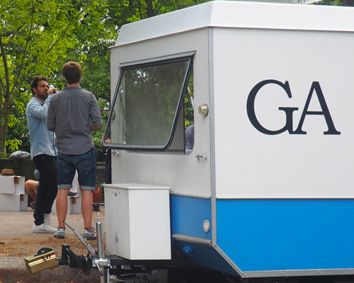 guerilla architects' 'der stadt:symbiont' is a co-working space inside a caravan