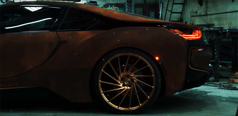 BMW i8 metrowrapz rust designboom